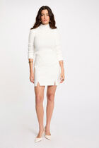 Mini skirt with buttons ivory women