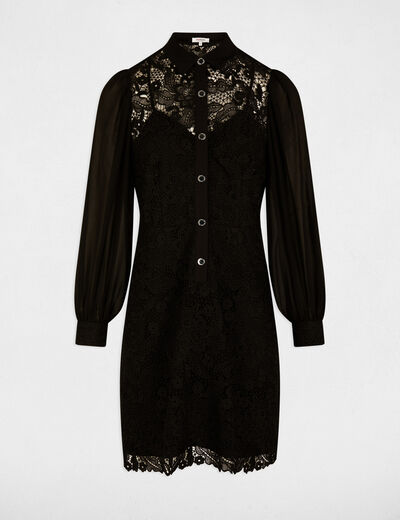 Straight mini lace dress black women