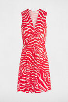 Robe courte ajustée imprimée multicolore femme