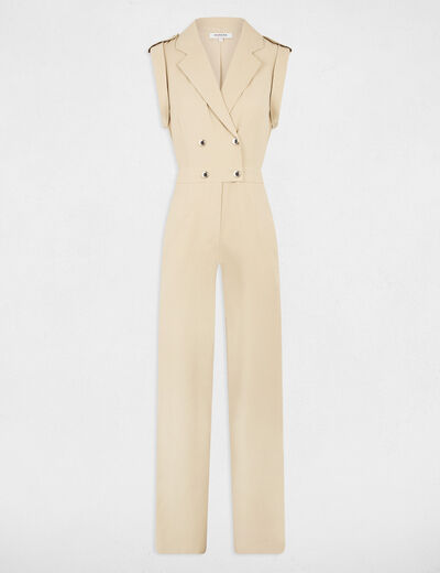 Jumpsuit with buttons beige ladies'