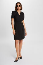 Draped waisted mini dress black women