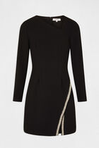 Fitted dress with asymmetrical neckline black women
