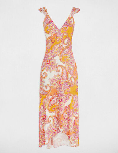 Printed maxi fitted dress multicolored women