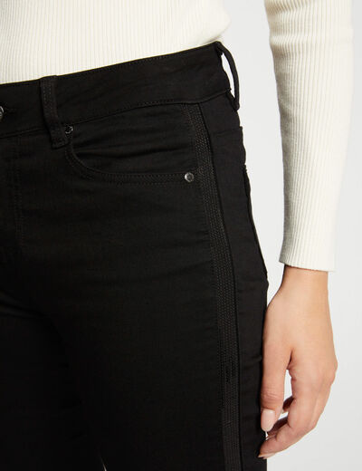 Slim jeans with sequins black ladies'