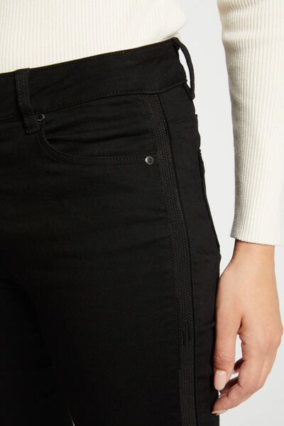 Slim jeans with sequins black ladies'