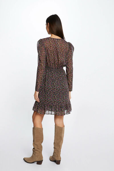 Loose straight dress abstract print multico ladies'