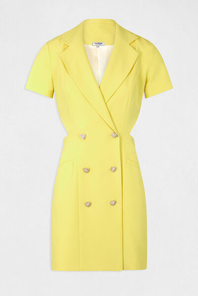 Wrap dress with openings yellow ladies'
