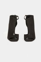 Sandales à talons demi-ouvertes noir femme