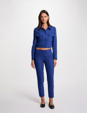 Cropped cigarette trousers electric blue women