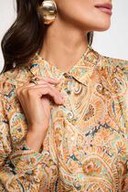 Satin top with lapel collar multicolor women