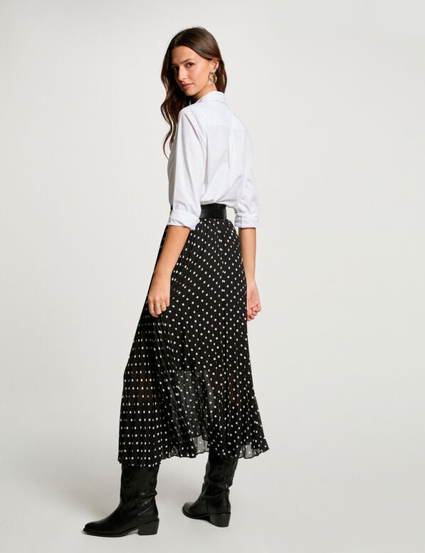 jupe longue plissee a pois multicolore femme Jupe longue plissée à pois multicolore femme