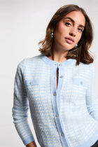 Fitted jacquard cardigan sky blue women