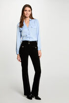 Velvet fitted trousers black women