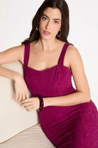 Embroidered lace sheath dress plum women