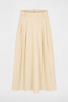 High-waisted long skirt beige women