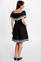 A-line mini dress black women