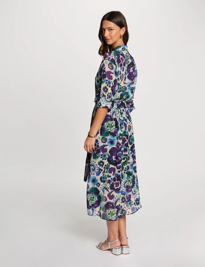 Printed straight shirt multicolor women