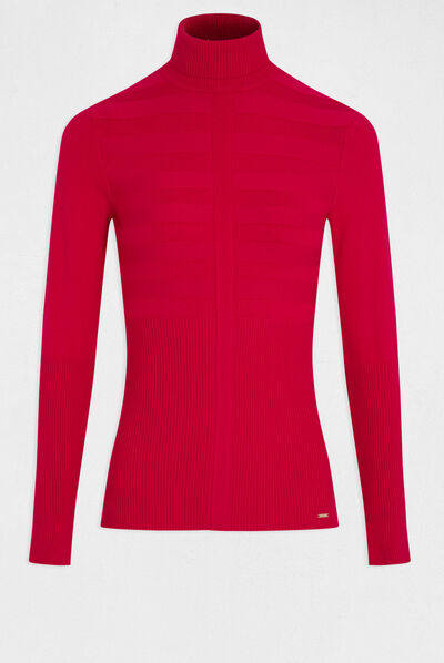 Long-sleeved jumper turtleneck medium pink ladies'