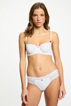 Lace bra with thin straps white women