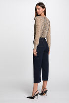 Cropped wide leg trousers raw denim women