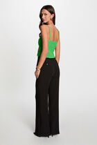 Crop top thin straps green women
