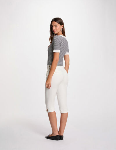 Slim cropped trousers white women