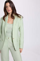Fitted jacket with tailored collar pastel green women