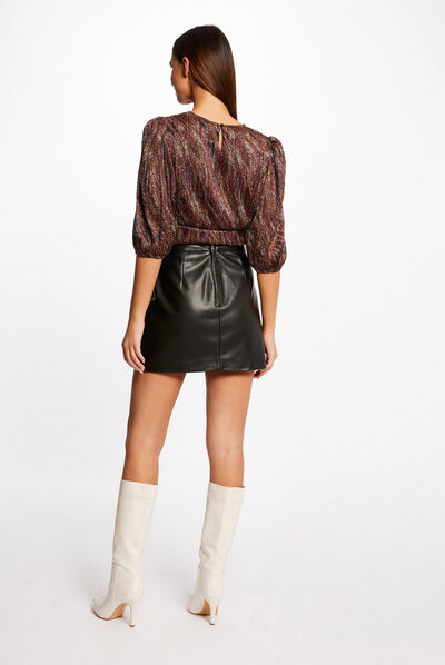 Printed 3/4-length sleeved t-shirt multico ladies'