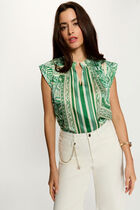 Sleeveless blouse with V-neck multicolor women