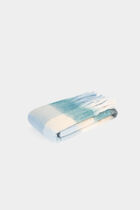 Check print scarf blue women