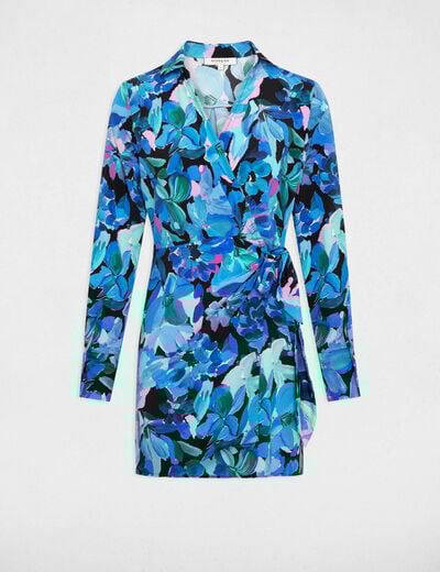 Mini dress floral print multicolored women