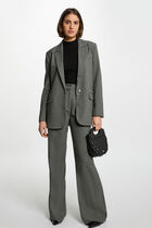 Long jacket studs details light grey women
