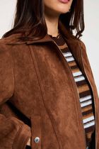 Suede jacket cognac brown women