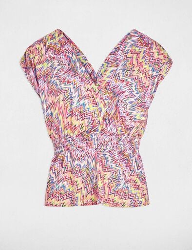 t shirt manches courtes multicolore femme T-shirt manches courtes multicolore femme