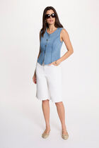 Sleeveless gilet heavy stone wash denim women