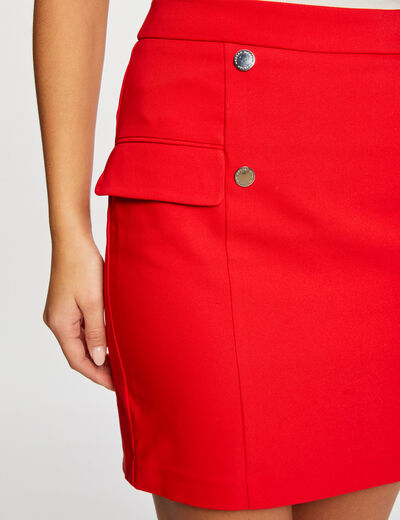 High-waisted straight skirt red ladies'