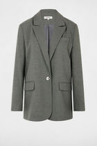 Long jacket studs details light grey women