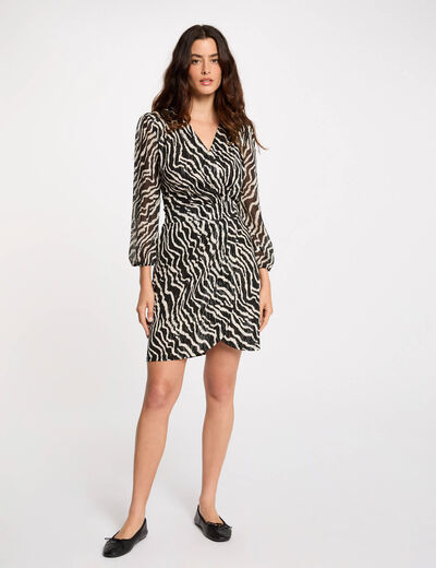Printed wrap dress multicolor women