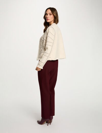 Studded straight jacket ivory women