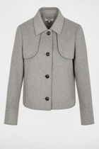 Fitted short coat mid-grey women