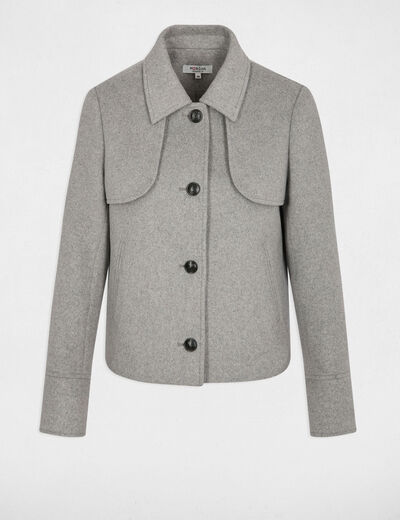 Fitted short coat mid-grey women