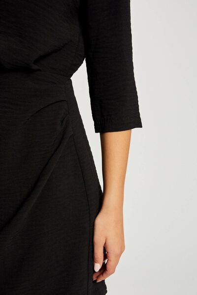 Waisted dress with open back black ladies'