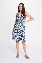 Short dress with V-neck multicolor women