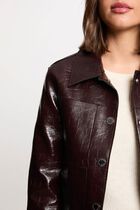 Jacket with tailored collar plum women