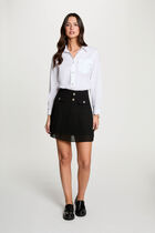 Pleated short skirt black women