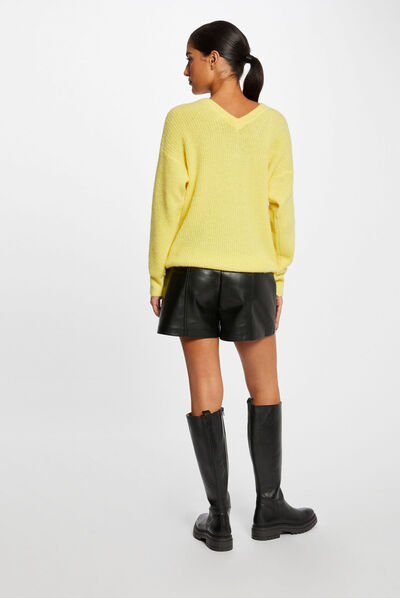 Long-sleeved jumper with V-neck  ladies'
