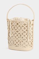 Cut-out bucket bag white women