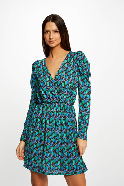 Straight dress with floral print multico ladies'