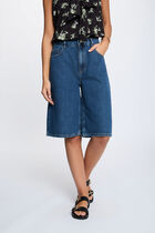 High-waisted shorts raw denim women