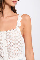 Sleeveless vest top white women